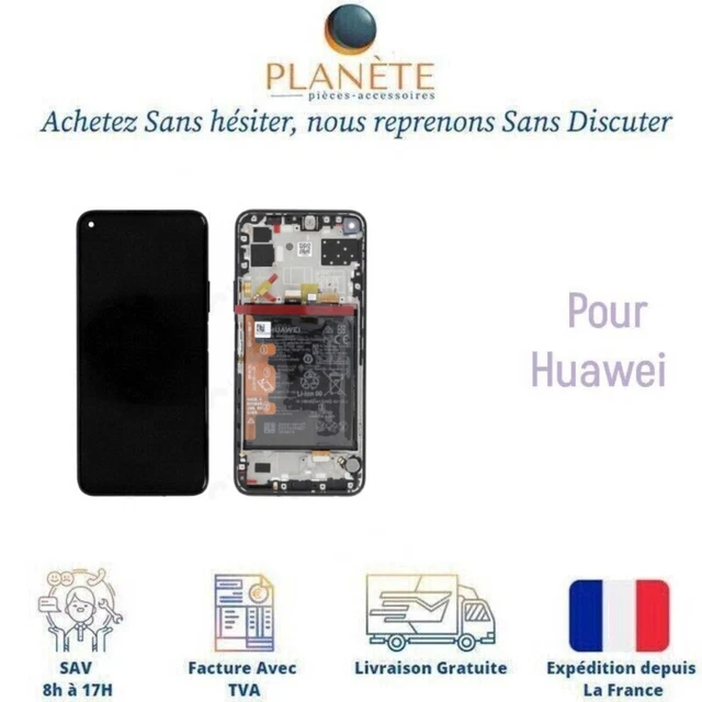 Écran LCD Complet Sur Châssis Pour Huawei P8 - Noir - Pièce Détachée Neuve