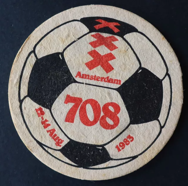 Ancien sous-bock bière HEINEKEN ballon football 1983 708 coaster 25