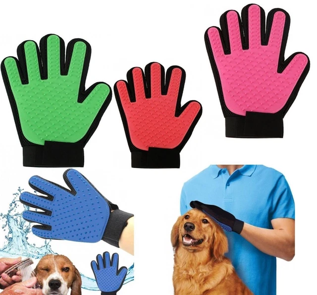 Dog Cat Pet Grooming Glove Dirt Hair Fur Removal Remover Brush Gentle Deshedding