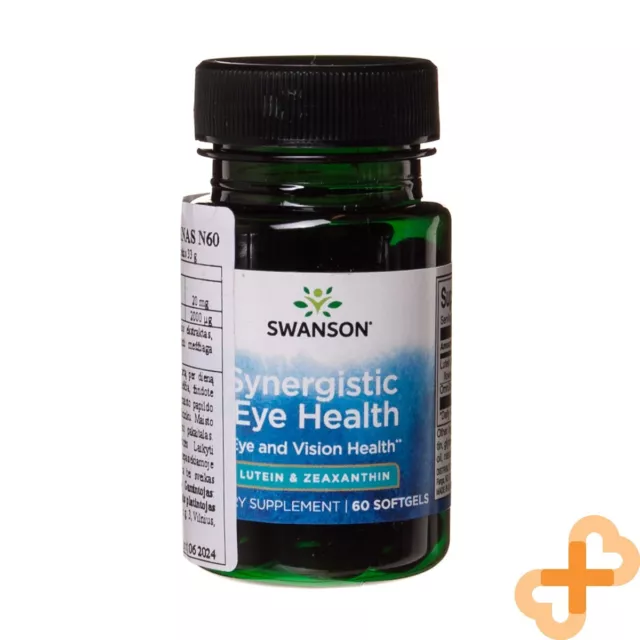 Swanson Lutéine 20mg & Zéaxanthine 2mg 60 Capsules Eye Et Vision Santé Support