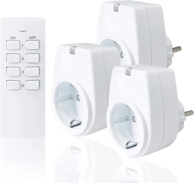 UNITEC Lot de 2 interrupteurs sans Fil 6 Prises et 2 télécommandes, Prises  télécommandées pour l'intérieur, Blanc : : Bricolage