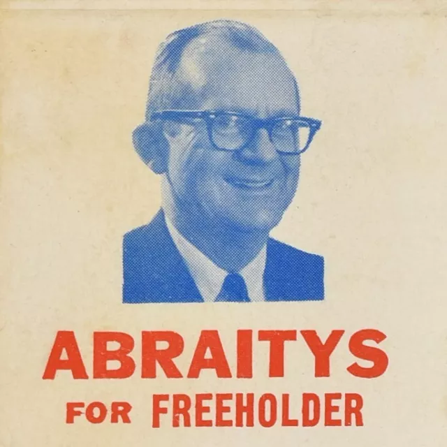 1960s Vincent Abraitys Freeholder Democratic Party Hunterdon County New Jersey