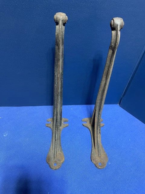 2 Antique Tack Harness Hooks Horse Barn Find Rustic IRON Vintage 3