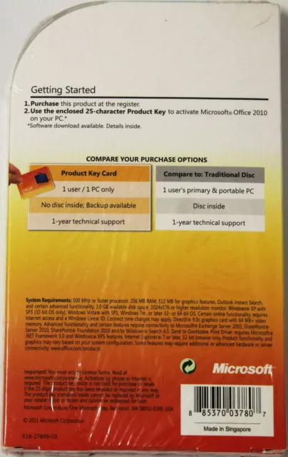 Microsoft Office Professional 2010 - Windows - Englisch - 269-14834 - NEUWARE 2