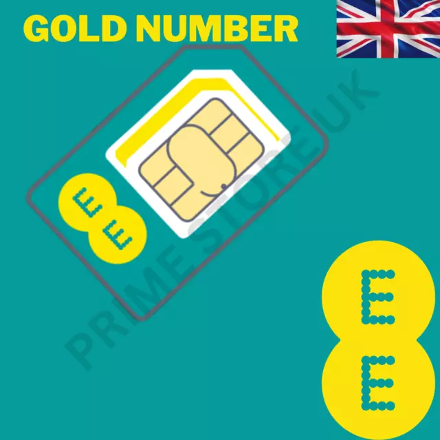 Gold Number Business sim Card VIP  number EE SIM 8GB Data sim zero balance UK