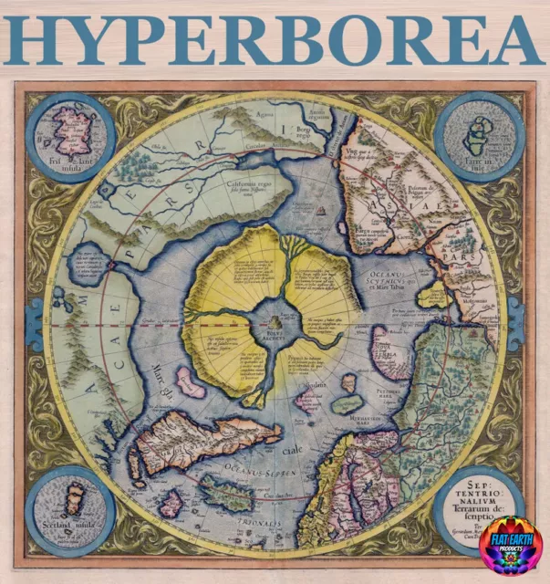 Hyperborea North Pole Canvas Print Flat Earth Map Mercator World Rupes Nigra HD