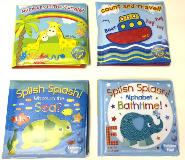 Brand New Baby Bath Books Plastic Coated Fun Educational Toys For Children