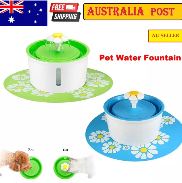 Electric Pet Cat Dog Water Fountain Dispenser Auto Drinking Bowl w/Filter AUS