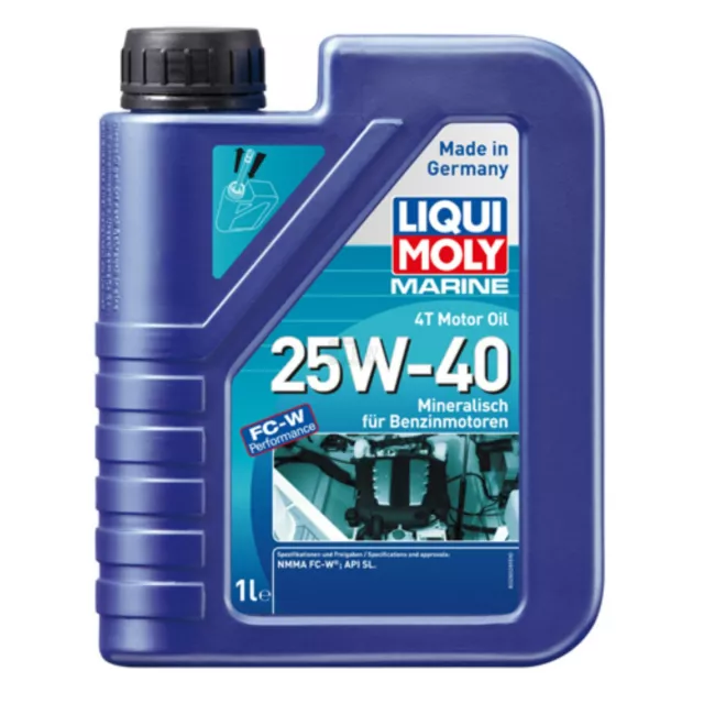 10 L LIQUI MOLY Marine 4T Moteur Huile 25W-40 Api Sm Honda Mercury Suzuki Volvo 3