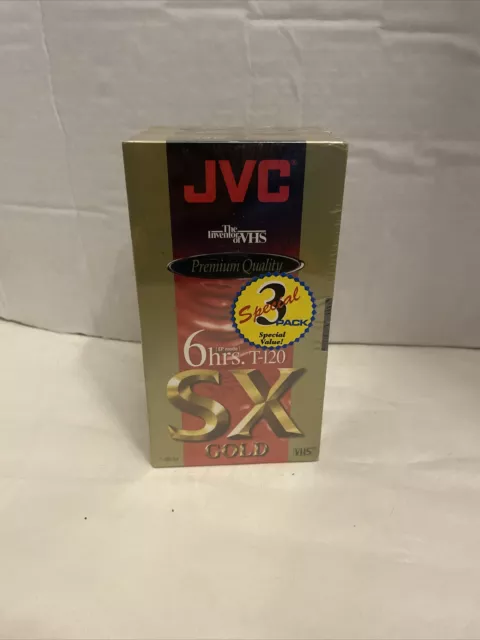 JVC T-120 SX 6-Hour High Performance Blank VHS Video Cassette Tapes 3 PK SEALED