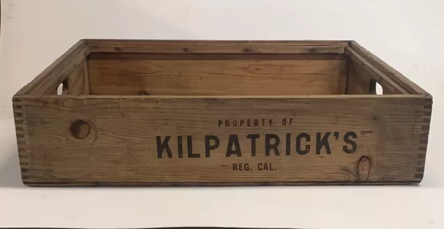 Rare KILPATRICK’S BREAD Advertising Dovetailed Wood Tray Crate Box Rare KILPATRICK’S BREAD Advertising Dovetailed Wood Tray Crate Box