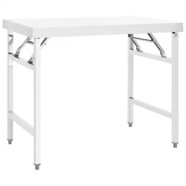 Kitchen Folding Work Table 100x60x80 cm Stainless Steel vidaXL