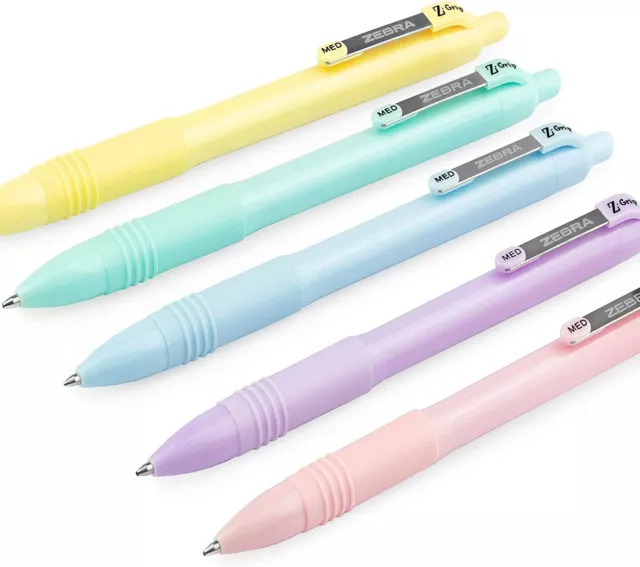 Zebra Z-Grip Smooth Pastel Ballpoint Pen Sets | Black Ink | Novelty | Stationery