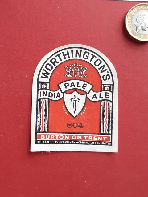 Altes britisches Bier-/Getränkeetikett: Worthington IPA, bttld 804