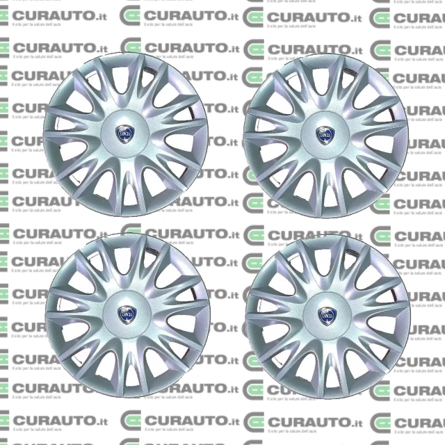 Copricerchi Adattabili Per Lancia Ypsilon (Logo Nuovo) - Kit 4 Pezzi, Diametro 14 Pollici