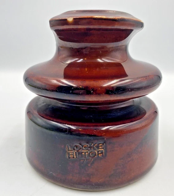 Vintage Ceramic Insulator 4 inch Brown Locke Hi Top 77