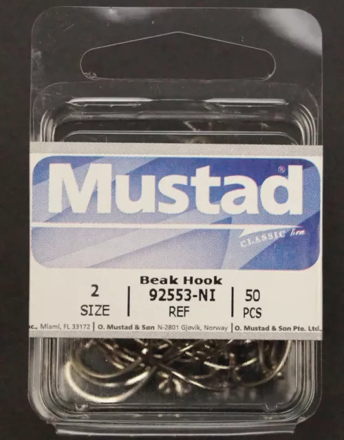 MUSTAD CLASSIC BEAK Hook, 2/0, 8 Pack $10.95 - PicClick