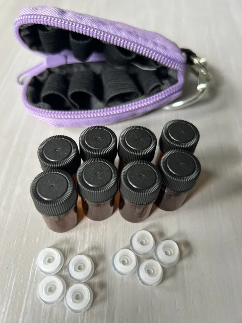 Llavero púrpura dōTERRA para aceites esenciales, sostiene 8 viales 5/8.