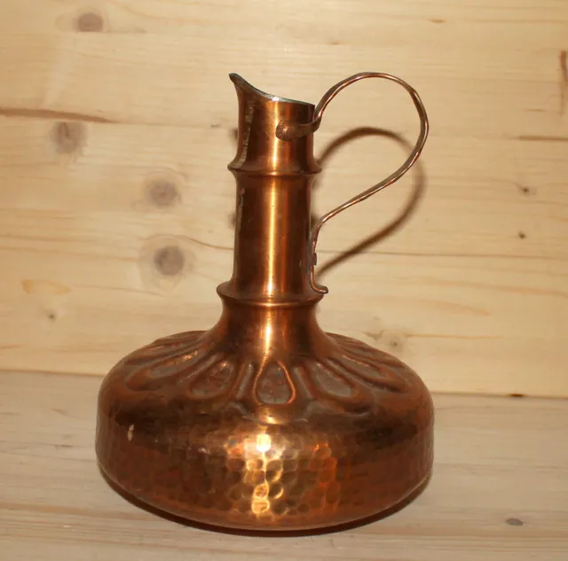 Vintage hand made copper pitcher jug