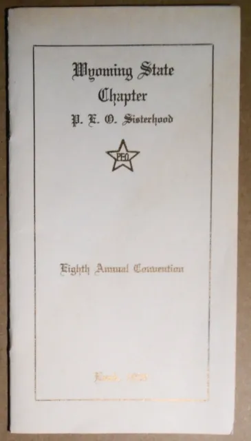 1929 P. E.O.Sisterhood 8th Jährlich Convention Programm, Staat Kapitel Lusk