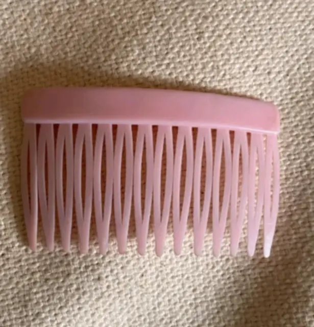 vera spilla pettine per capelli in plastica rosa pastello vintage autentica anni '90 rosa pastello
