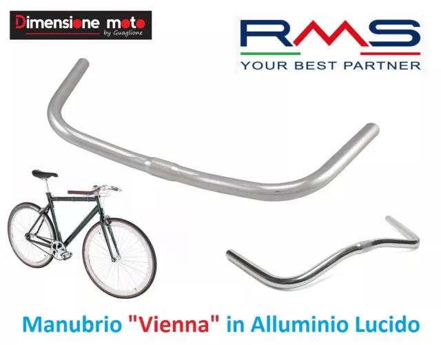 0220 - Manubrio "VIENNA" in Alluminio Lucido per Bici 26"-28" Corsa Vintage