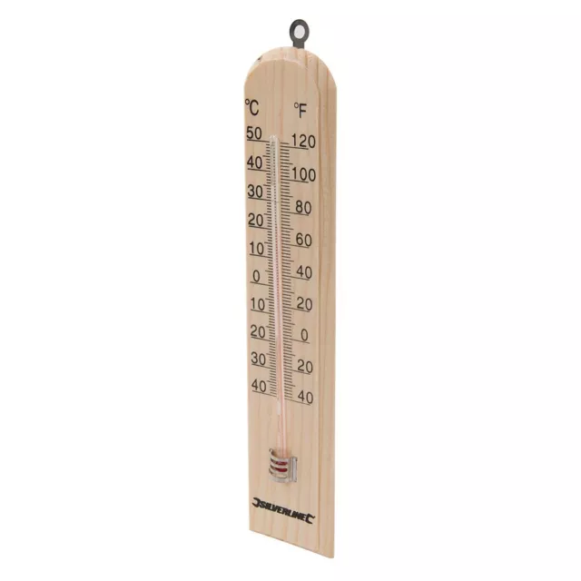 Silverline Wooden Thermometer -40° to +50°C 490745