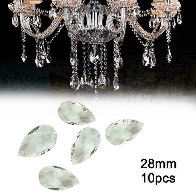 10x 28mm Clear Glass Crystal Prism Tear Drop DIY Pendant P2U9 NEW A7W1
