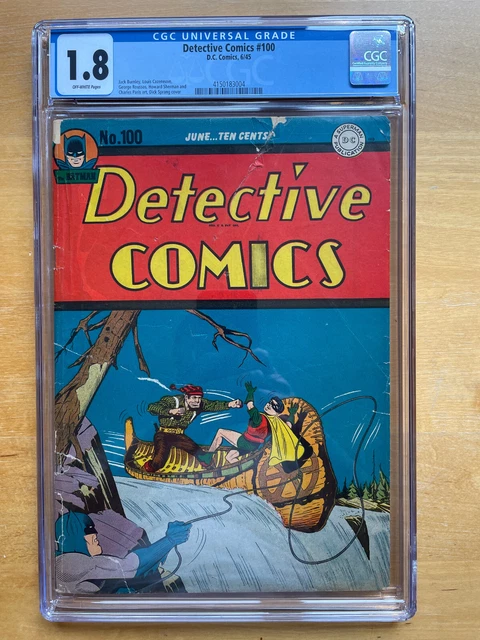 Detective Comics #100 CGC 1.8 (DC 1945) Golden Age Batman & Robin key issue!