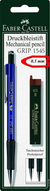 Faber-Castell Prise 1345 Mécanique Crayon + 0.5mm B Câbles - Couleurs Assorties