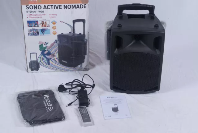 Mobile Anlage mit Akku Trolley Bluetooth USB CD MP3 Box Karaoke Ibiza NOMAD8CD 1