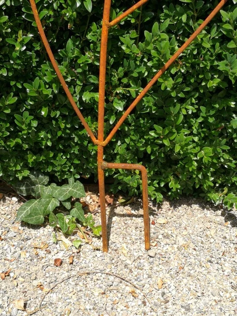 EDELROST GARTENSTECKER RANKHILFE Blatt groß Rankstab Rost Gartendeko