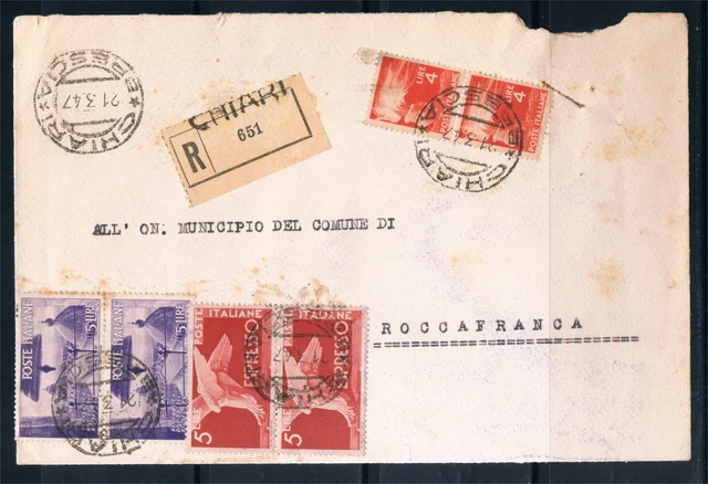 Lettre Postale Ancienne Italie 1947 - République - De Veglio Mosso à Vercelli - Timbre 8 Lire 50 - Collection