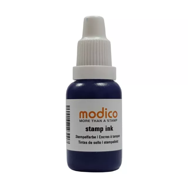 Modico Blau 15ml Bürostempelfarbe blau Stempeltinte zum nachfüllen Flash Stempel