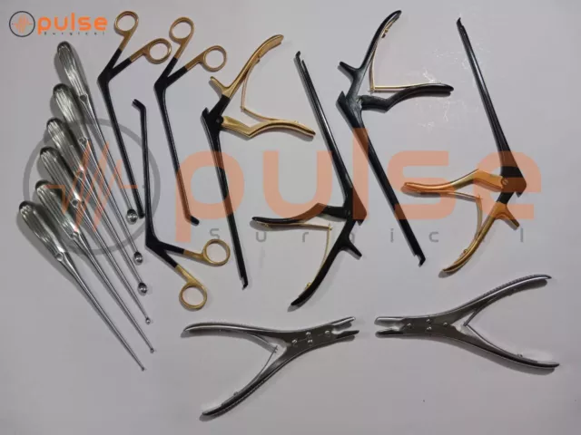 Codman Kerrison Rongeurs Bone Curettes 15 PCs Set Surgical Orthopedic Instrument