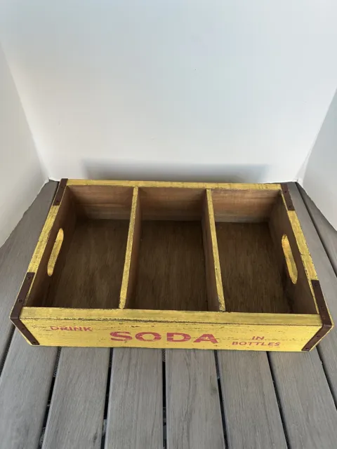 Vintage Yellow Wood Fresh Up Philadelphia Crate “Drink Soda”