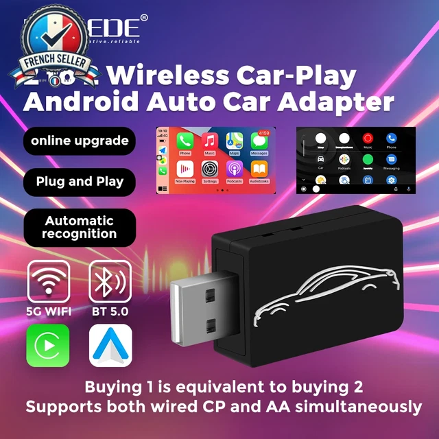 Adaptateur CarPlay Sans Fil Pour Voitures - Plug & Play - Compatible Modèles Après 2016
