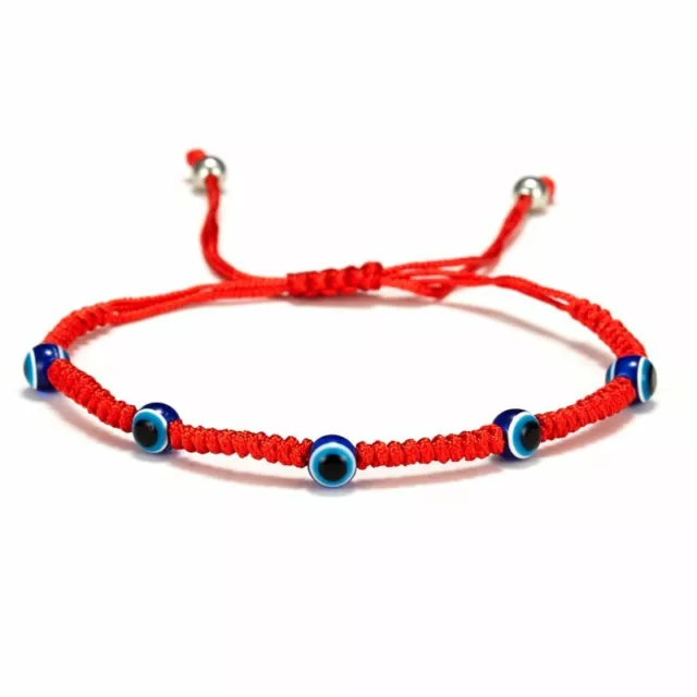Lucky Evil Eye Beaded Bracelet Handmade Red Rope Adjustable Bangle Jewelry Gifts