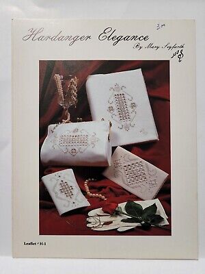 Patrones de bordado Vintage Hardanger elegancia Mary invitando 1982