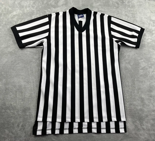 Referee Shirt Adult Medium Black White Striped shirt sleeve V-Neck Dalco Referee Shirt Adult Medium Black White Striped shirt sleeve V-Neck Dalco