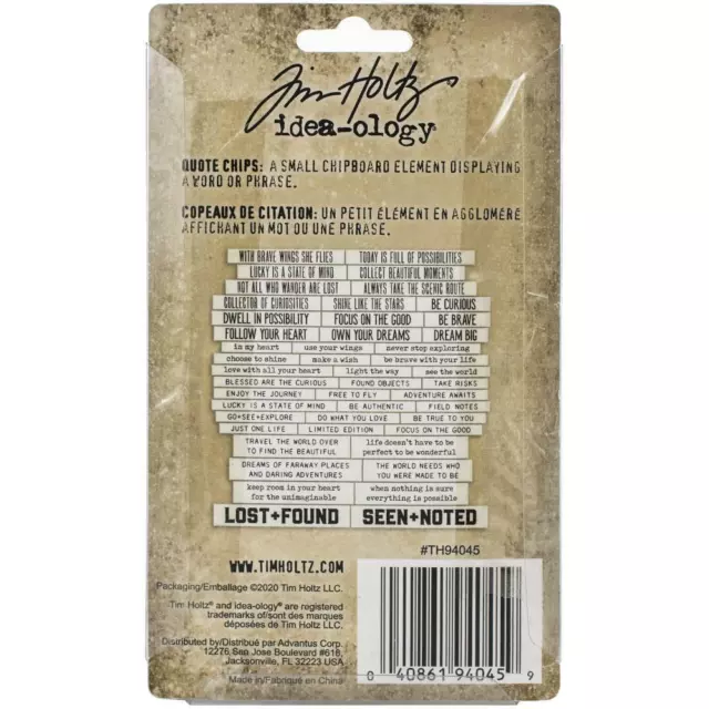 Tim Holtz Idea-ology 'THEORIES QUOTE CHIPS' Chipboard Die Cuts 47pc TH94045 2