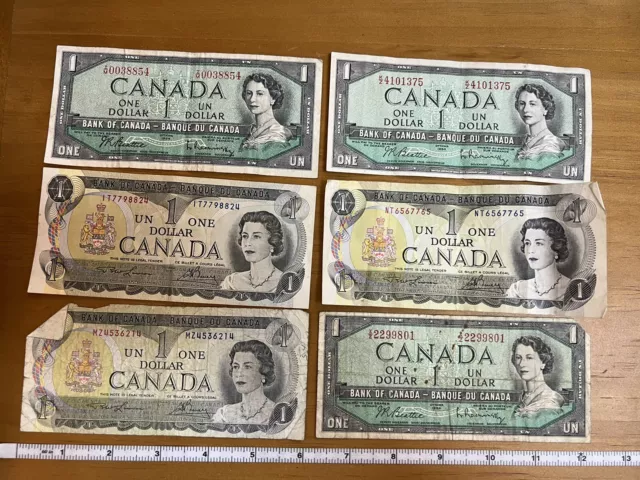 1967 Lot Of Canada 25 Bank Notes And 35 Coins 65.25 Face 2