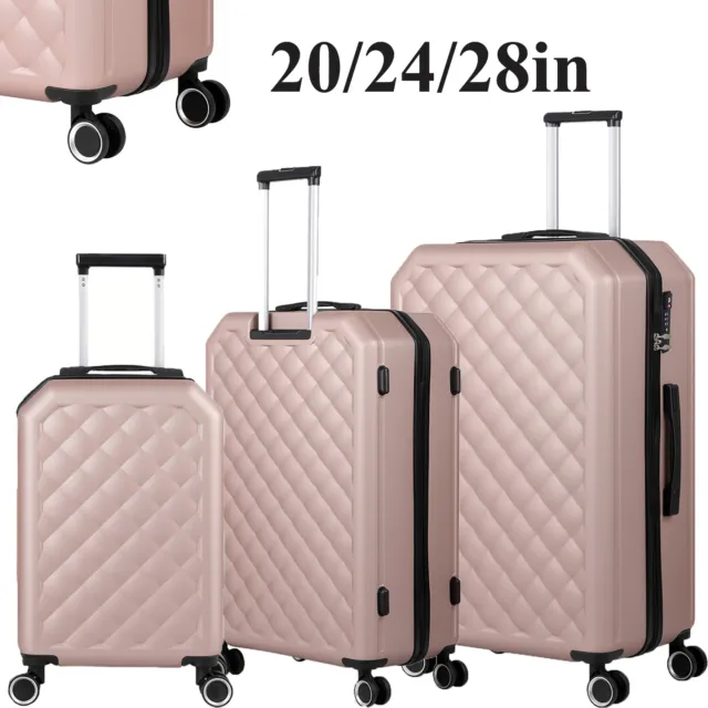 3 Piece Hardside Luggage Set w/Spinner & TSA Lock, Lightweight Durable Suitcase