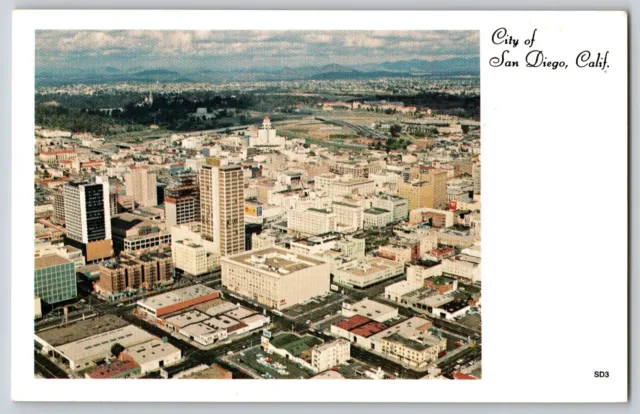 San Diego, California CA - Aerial View Of San Diego City - Vintage Postcard