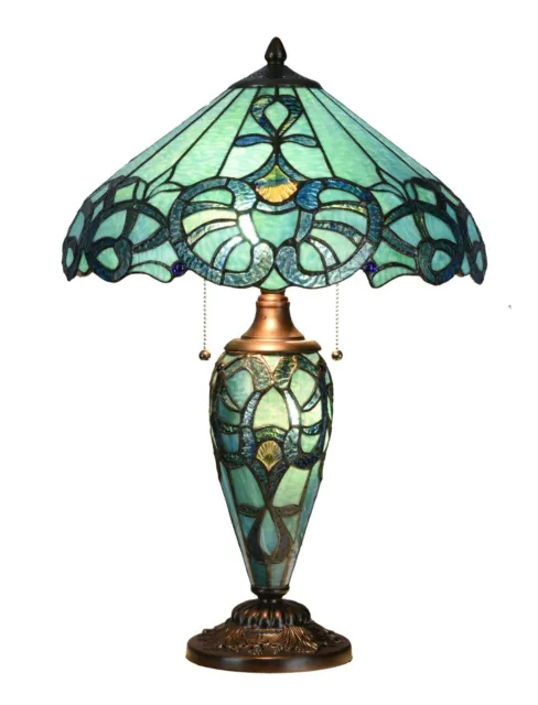 Grande lampada da tavolo Tiffany - larga 16 pollici