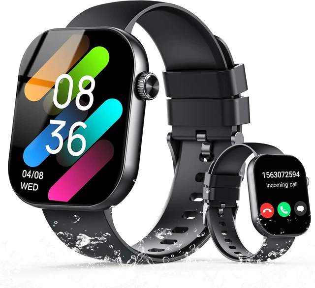 EGQINR Smartwatch Donna Con Chiamate Bluetooth - Schermo HD 1.7'' - Monitoraggio Frequenza Cardiaca, Pressione, Ossigeno - 8 Modalità Sport - Compatibile IPhone E Android - 3