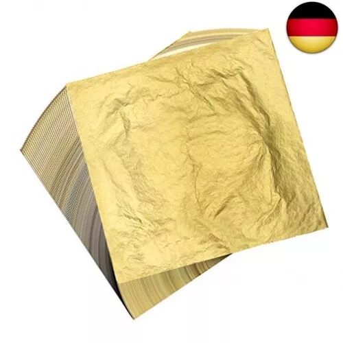 100 Blatt 16 x 16 cm blattgold blattsilber Imitation Blattgold zum Basteln