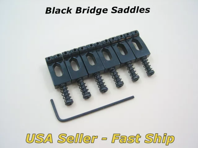 Bridge Saddles For Stratocaster Telecaster Squier Strat Tele Style Guitar, Black