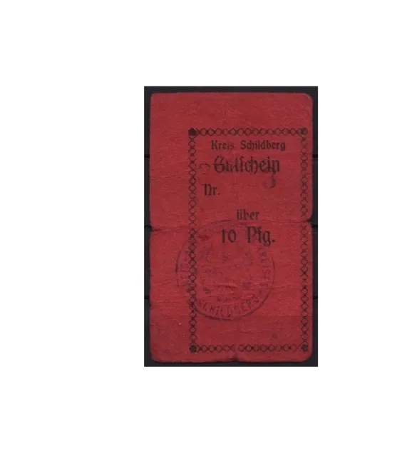 [14302] - NOTGELD SCHILDBERG (heute: Ostrzeszów), Kreis, 10 Pf, -01.06.1917. Tie