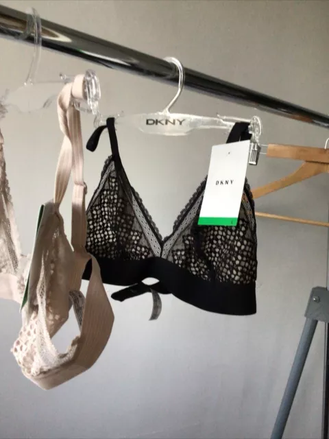 DKNY BRALETTES ONE Nude One Black Lace Large Both For £28 £28.00
